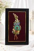 Handcrafted Floral Gemstone Wall Art Frame