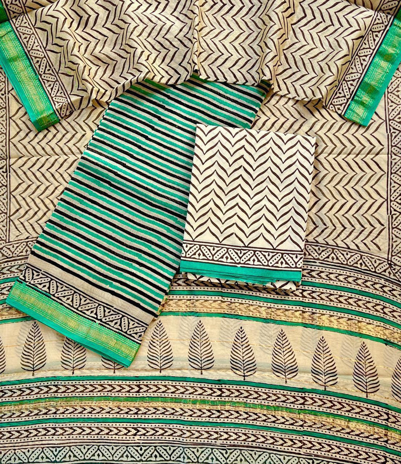 Mint Chevron Grace Saree