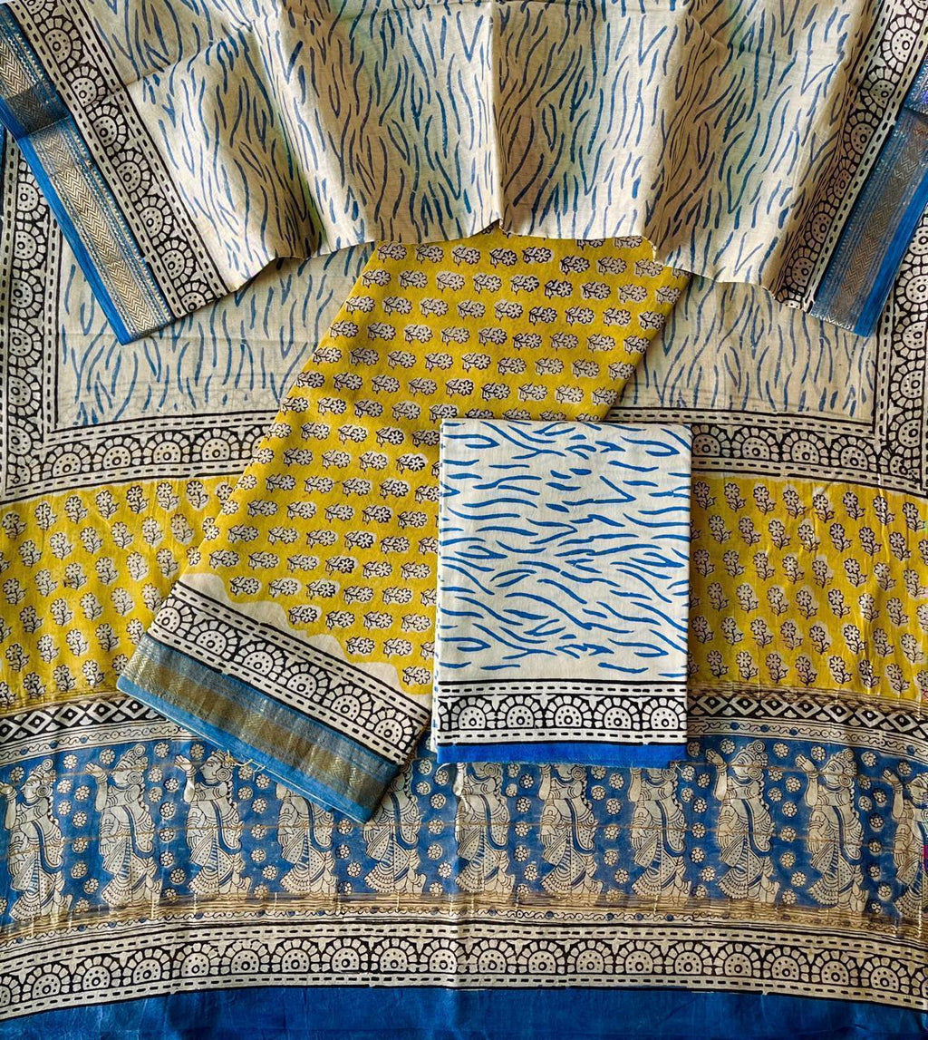 Sunflower Mustard Artisan Saree