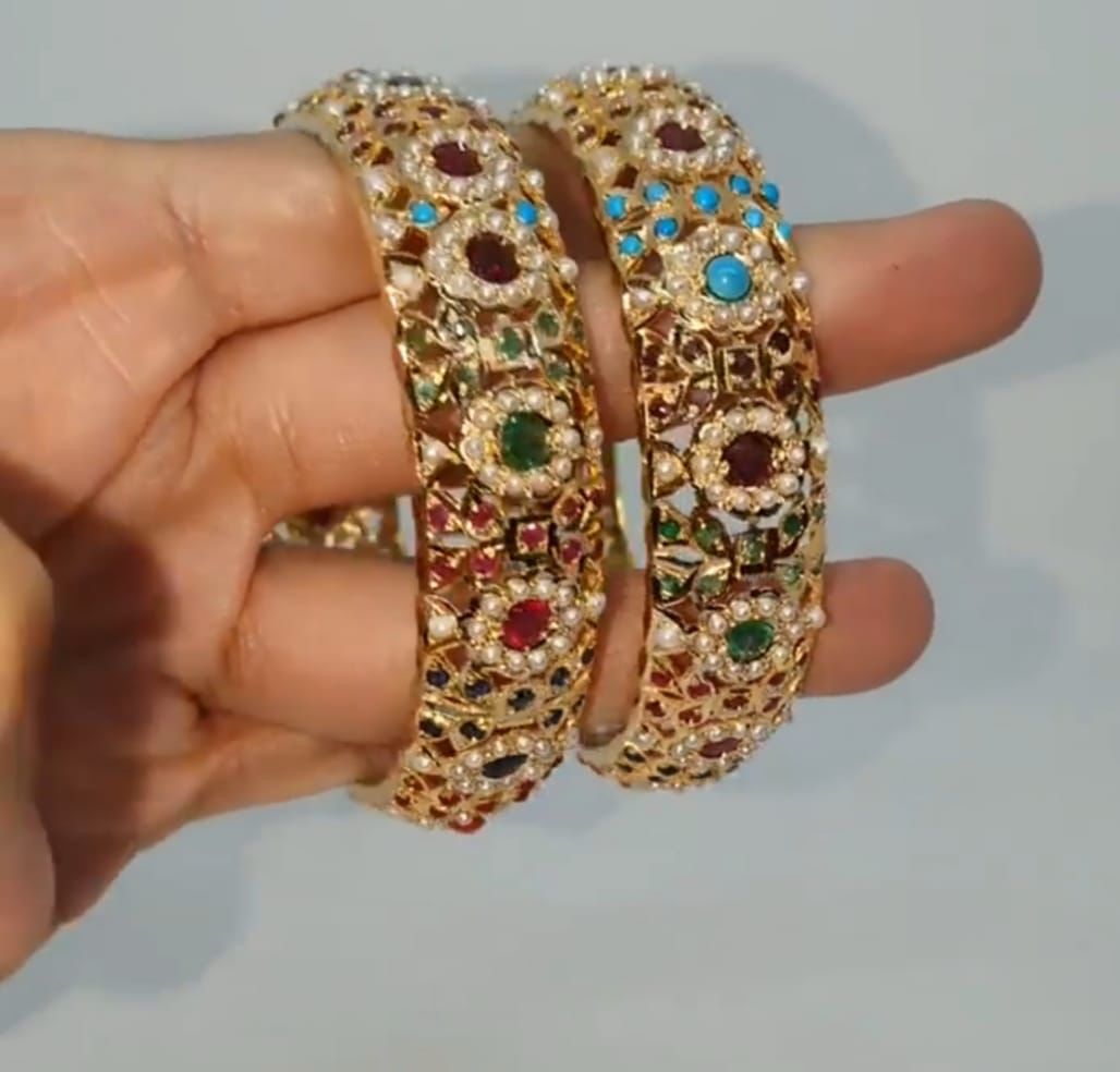 Royal Mosaic Kundan Polki Bangles