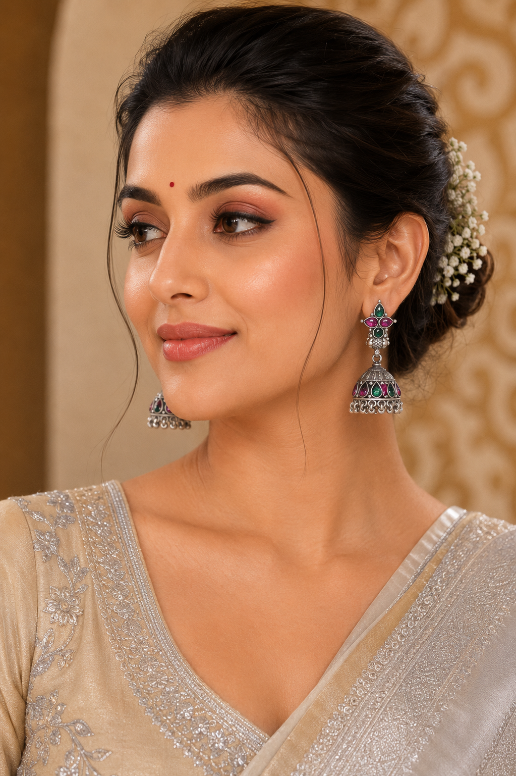 Oxidised Multicolor Peacock Jhumka Earrings