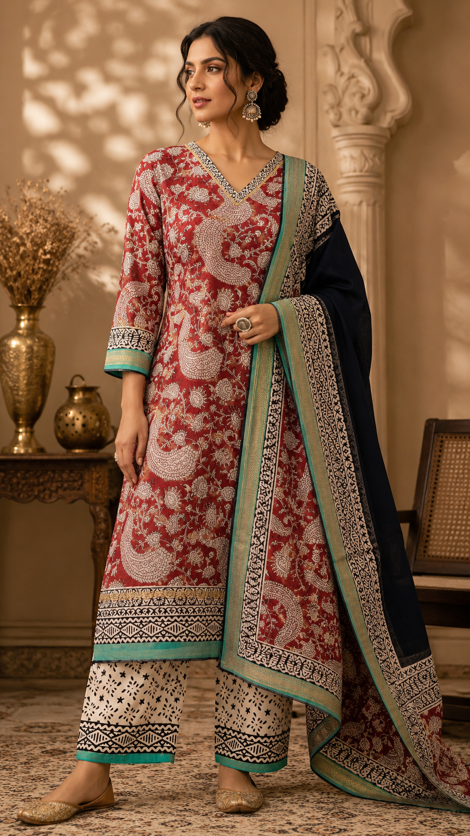 Ruby Blossom Designer Saree