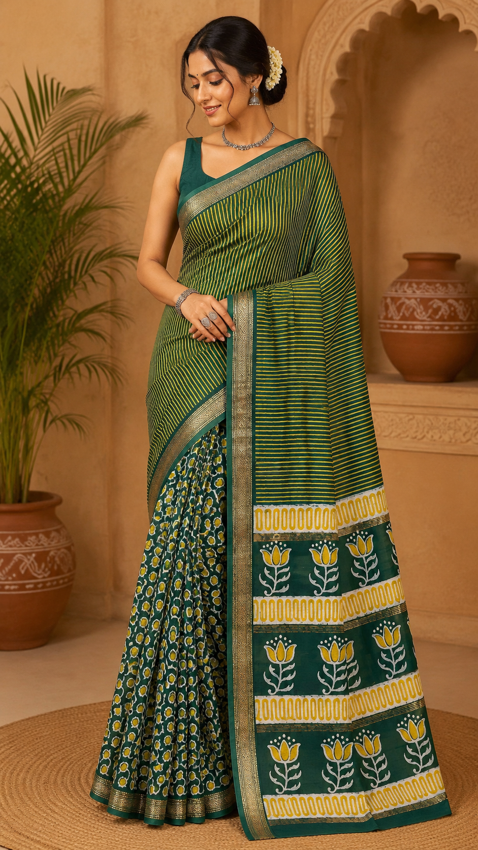 Peacock Green Royal Saree