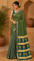 Peacock Green Royal Saree