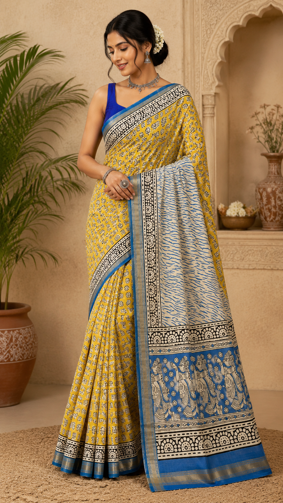 Sunflower Mustard Artisan Saree
